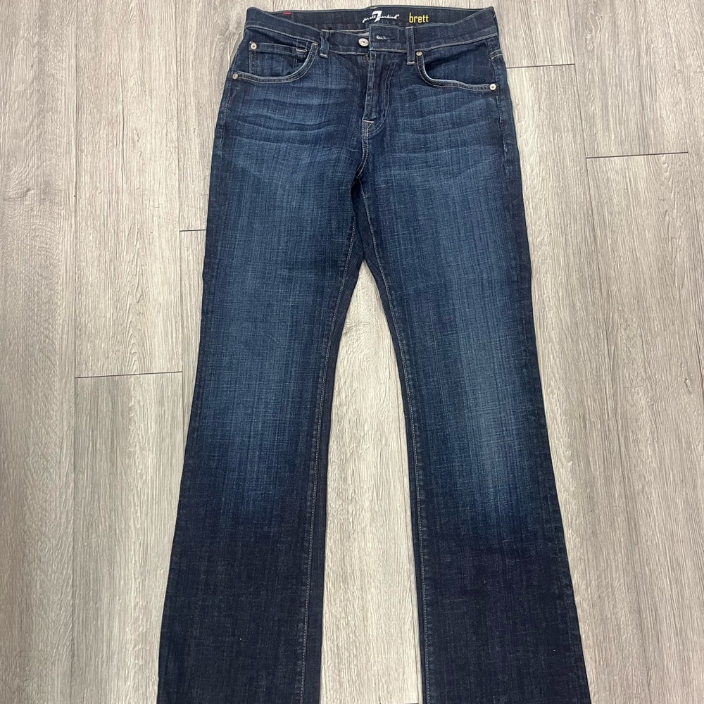 7 For All Mankind Dark Indigo Bootcut Jeans - Men